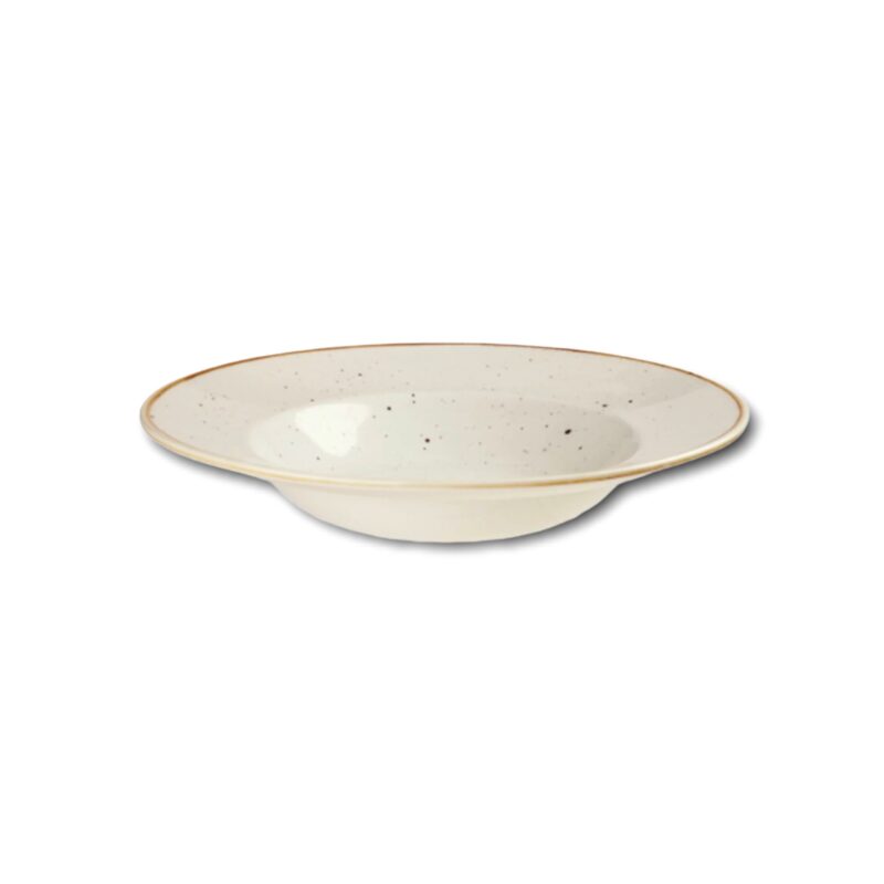 Churchill Stonecast Pastateller, tiefer Teller mit Rand in Weiß Barley White