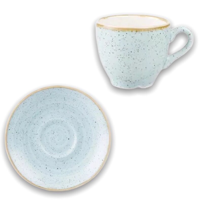 Espresso Tasse mit Untertasse Churchill Stonecast Duck Egg Blue Blau 90ml