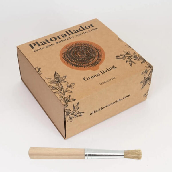 Keramik Ingwerreibe - Mit Bürste Für Ingwer & Knoblauch