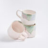 DOURO Lot De 2 Mugs Porcelaine 0.3L Avec Manchon Silicone - Design Élégant Vallée Du Douro !