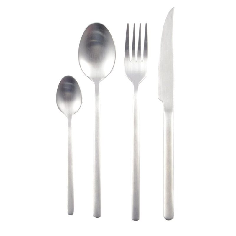 24-TEILIGES BESTECKSET AUS MATT SILBERFARBEN