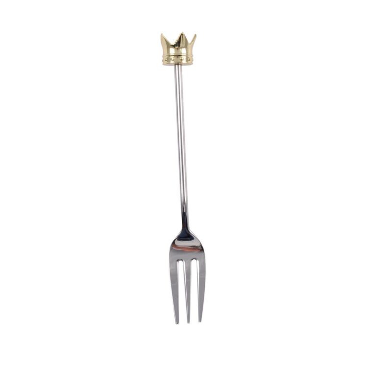 GOLDFARBENE KRONE KUCHENGABEL – 4ER-SET