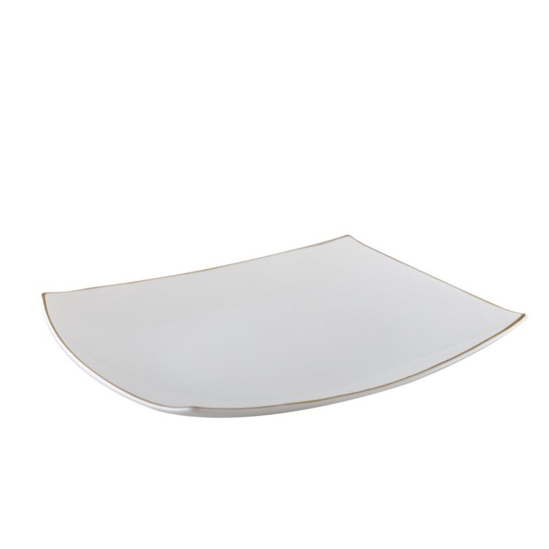 RECHTECKIGE TELLER MIT GOLDRAND 35X25 CM