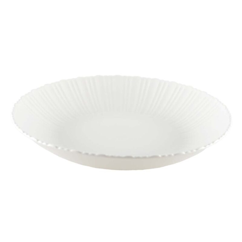 Flora tiefer Teller, Suppenteller, Pastateller in Weiß 21x21x3,8cm
