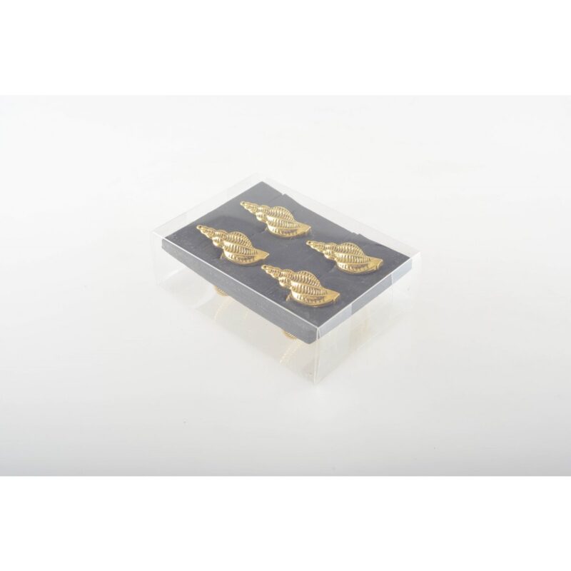 GOLDFARBENE MUSCHEL-SERVIETTENRINGE – 4ER-SET – Bild 2