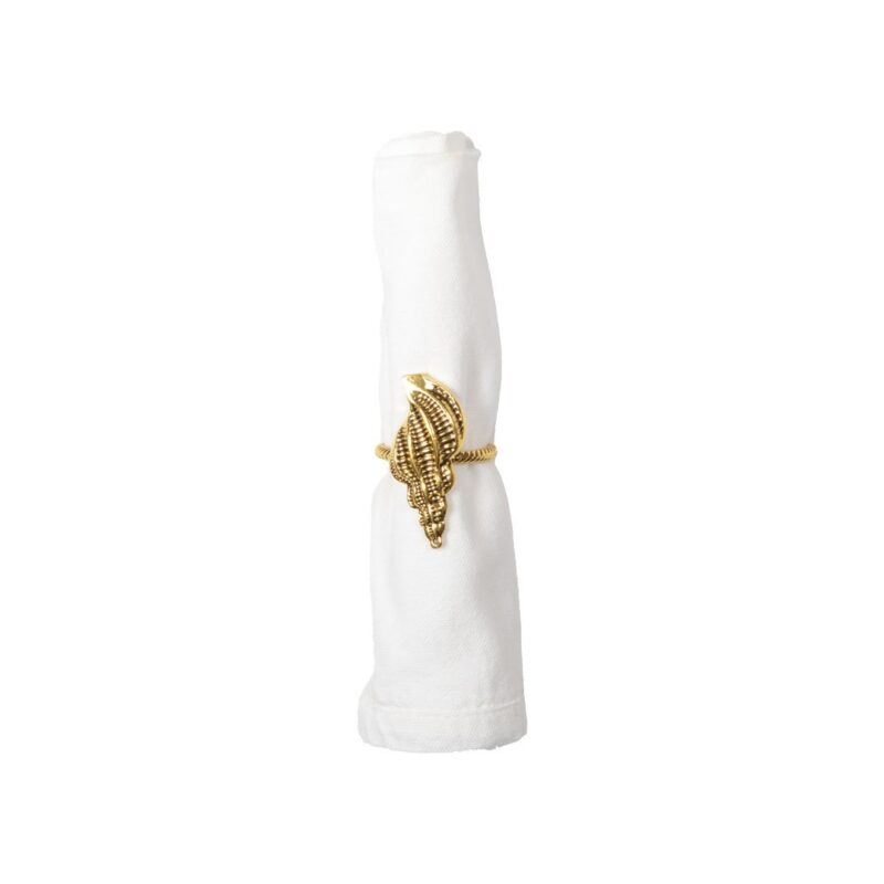 GOLDFARBENE MUSCHEL-SERVIETTENRINGE – 4ER-SET
