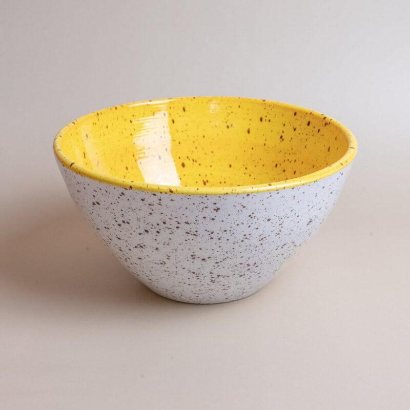 Canela große Schale, Obstschale, Salatschüssel in Weiß Gelb ø21cm 1,5l – Bild 3