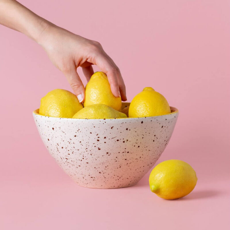 Canela große Schale, Obstschale, Salatschüssel in Weiß Gelb ø21cm 1,5l – Bild 2