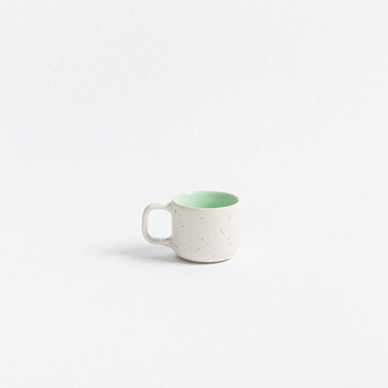 Party Breeze Keramik Espresso Tasse in Weiß-Grün 60ml