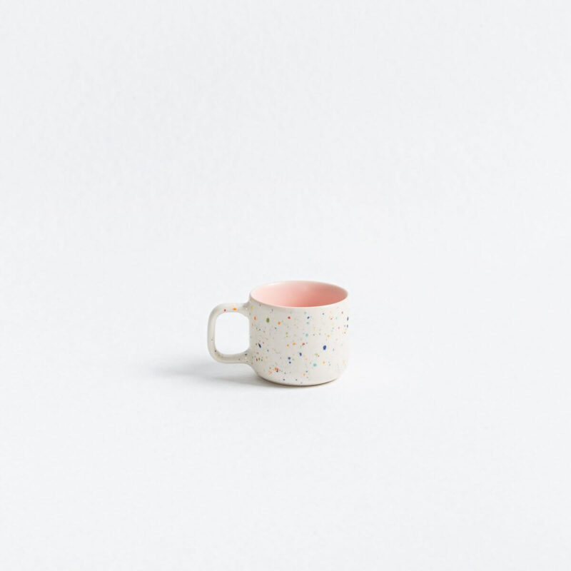 Party Breeze Keramik Espresso Tasse in Weiß-Pink 60ml