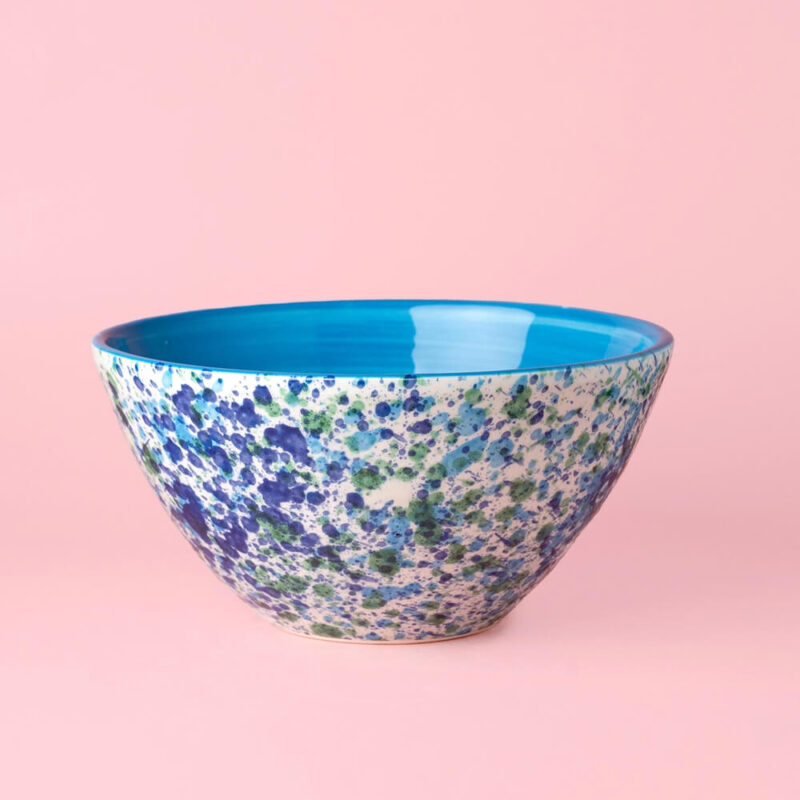 Coral große Schale, Obstschale, Salatschüssel Weiß Blau-Grün ø21cm