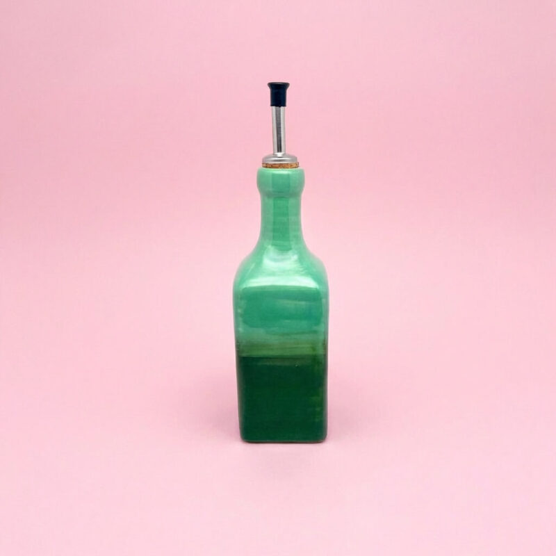 Jade Ölflasche mit Ausgießer, Oliven Öl Flasche in Grün 500ml